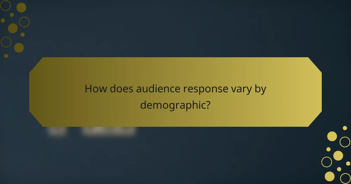 How does audience response vary by demographic?