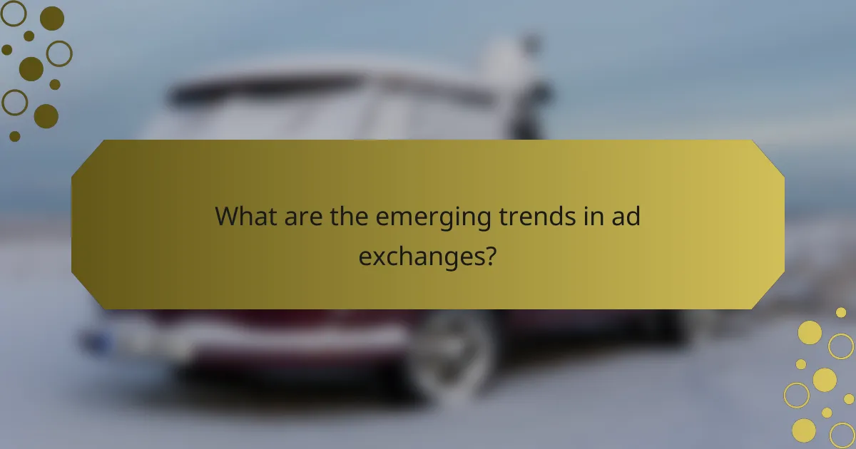 What are the emerging trends in ad exchanges?